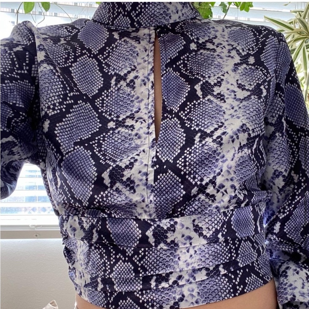 Topshop Backless Python Print Backless Keyhole Sa… - image 4